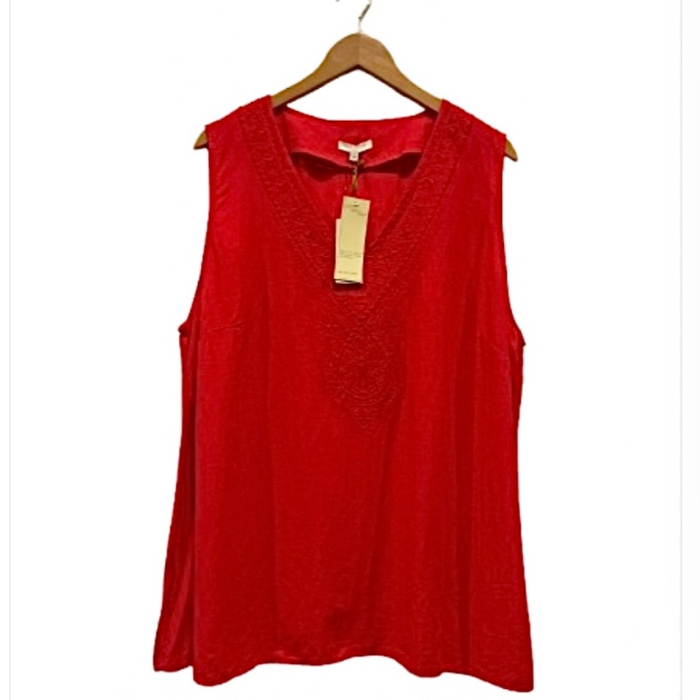 Saint Tropez West Sleeveless Red Top Size 2X NWT - Picture 12 of 12